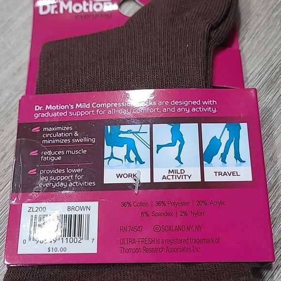 Nwt Compression Socks W9-11 Brown - Picture 5 of 5